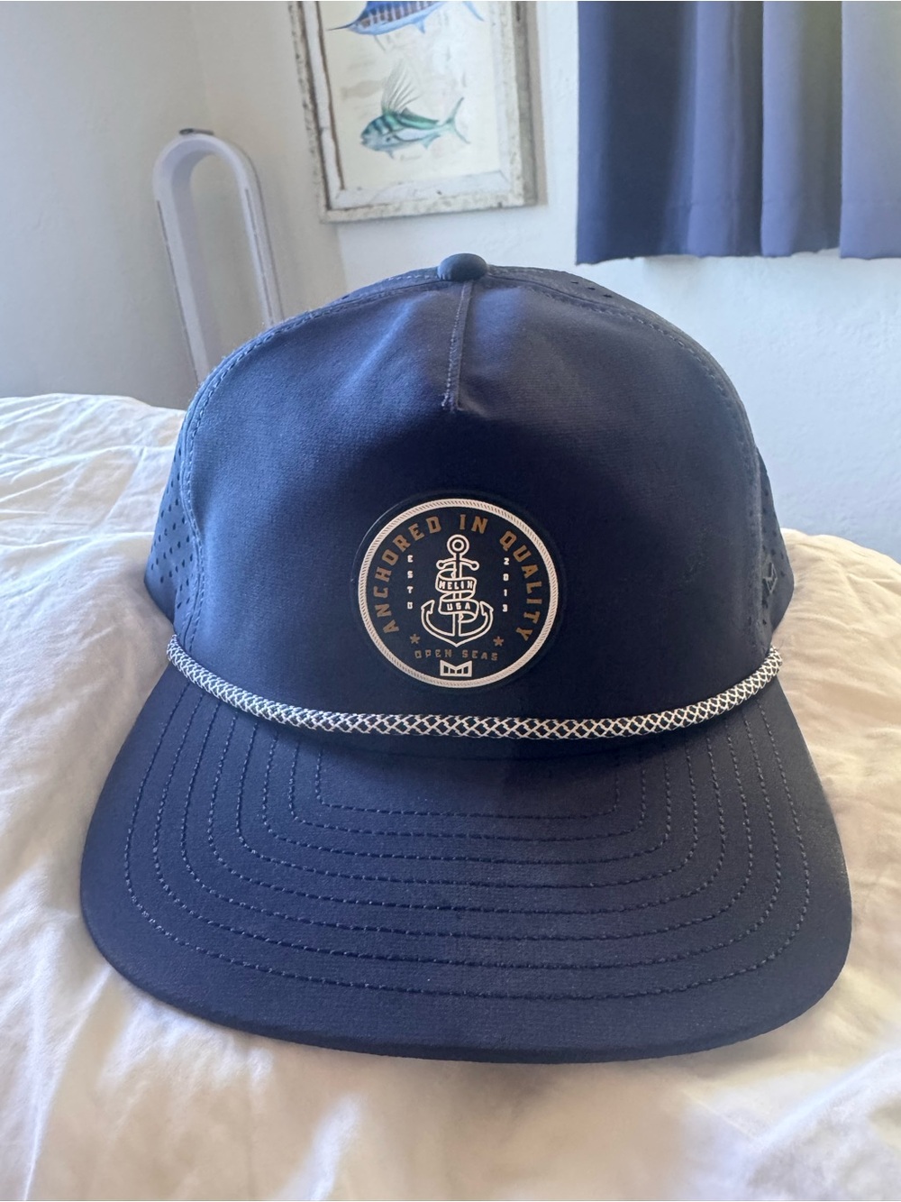 Melon - Anchored In Quality Navy Rope-Trim Cap